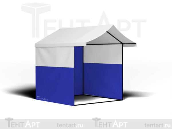 Торговая палатка домик 2*2 бело-синяя